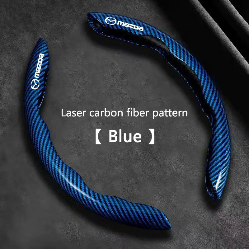 New Carbon fiber Car Steering Wheel Cover Non-slip Protector Sleeves For Mazda 2 3 6 BM GJ CX-5 CX5 KE KF CX-3 CX7 CX-8 Style