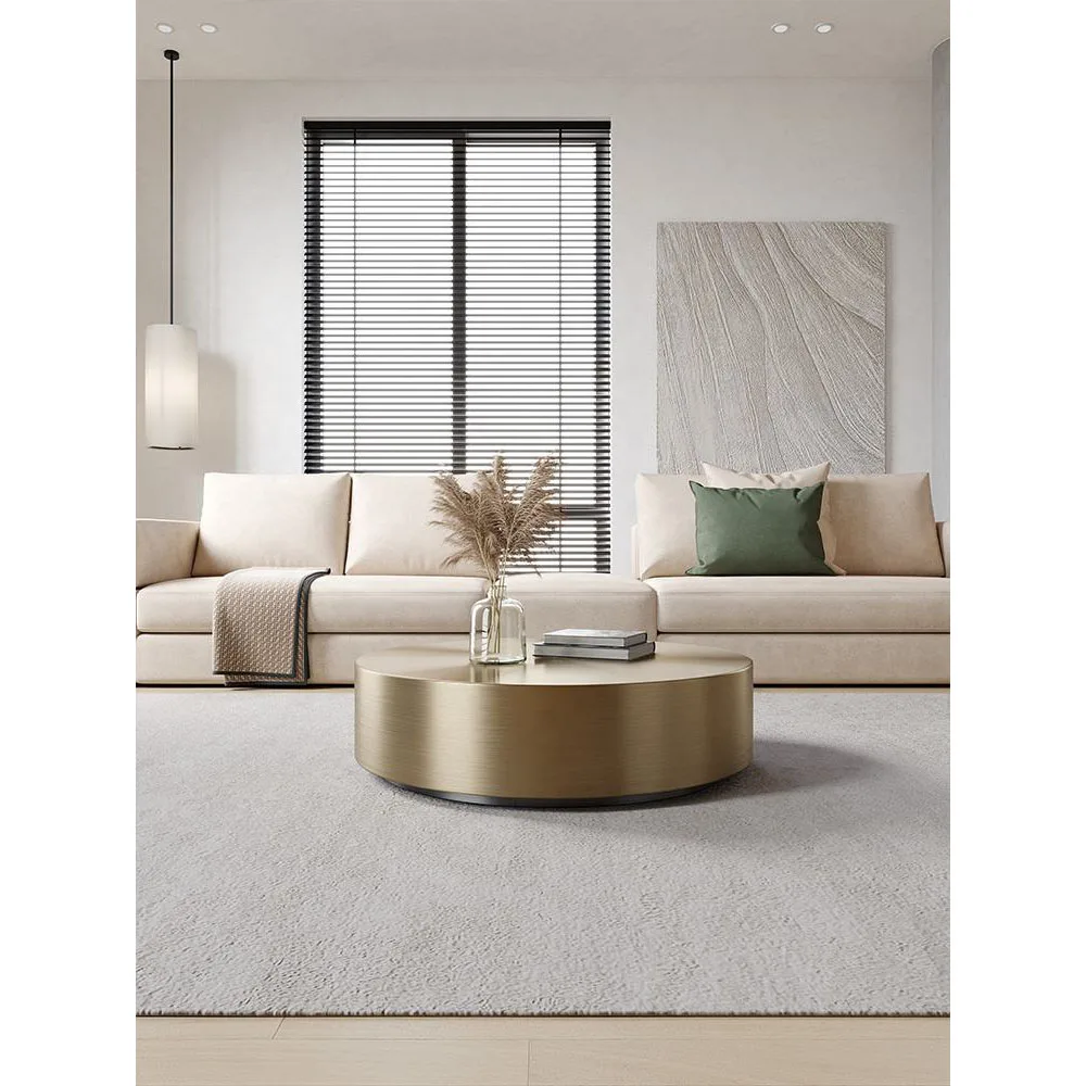 Simple Style Golden Coffee Table Living Room Round Tea Tables High Gloss Stainless Steel Center Tables Guarantee Quality Durable