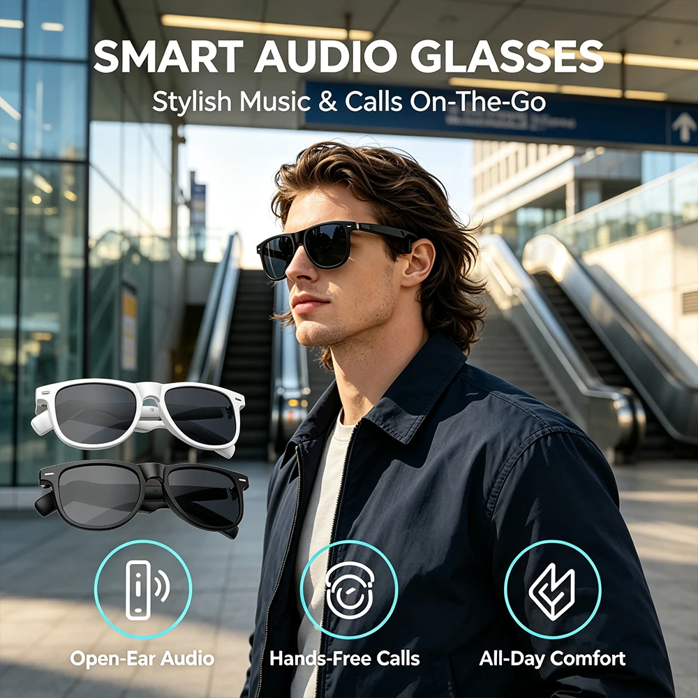Wireless Bluetooth Smart Audio Glasses SG‑23 Pro Open‑Ear Listening Sunglasses For Hands‑Free Call Outdoor Sports Daily Use