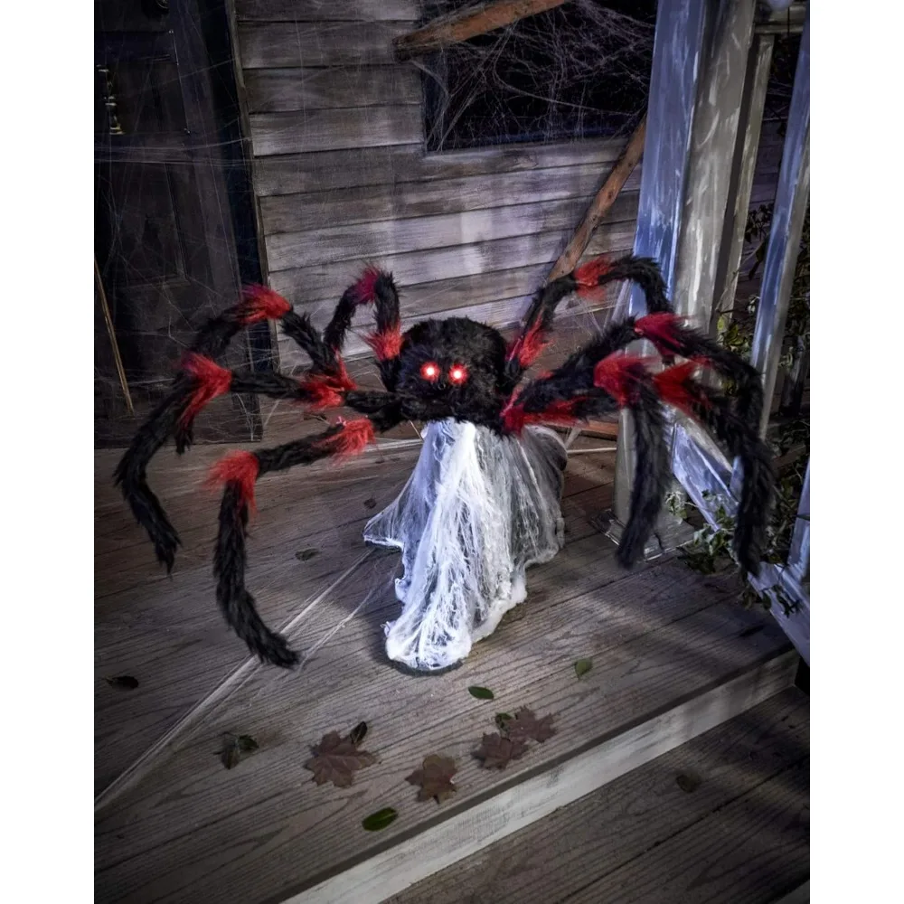 

Spirit Halloween LED Red and Black Jumping Spider Animatronic, Halloween Décor, Horror Décor, 21 Inches, Moving Prop