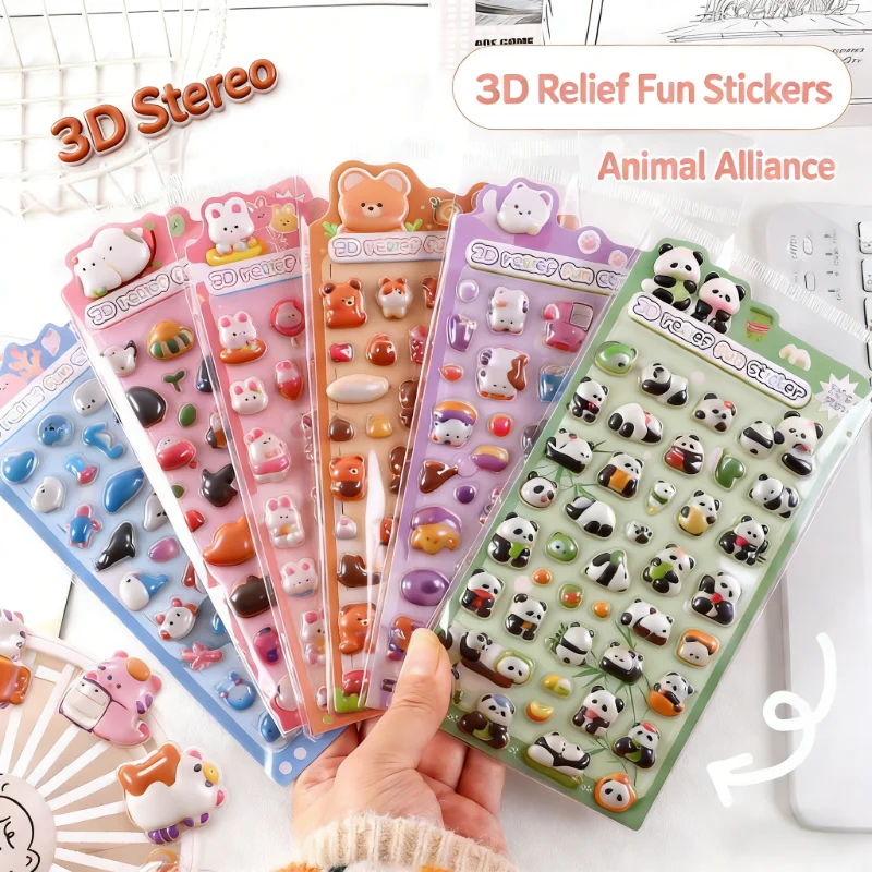 

Mr. Paper Sweet Candy Party Stickers,8 Styles 3D Embossed Decals for Notebook Phone Case Photo Album Dairy Guka Decoration