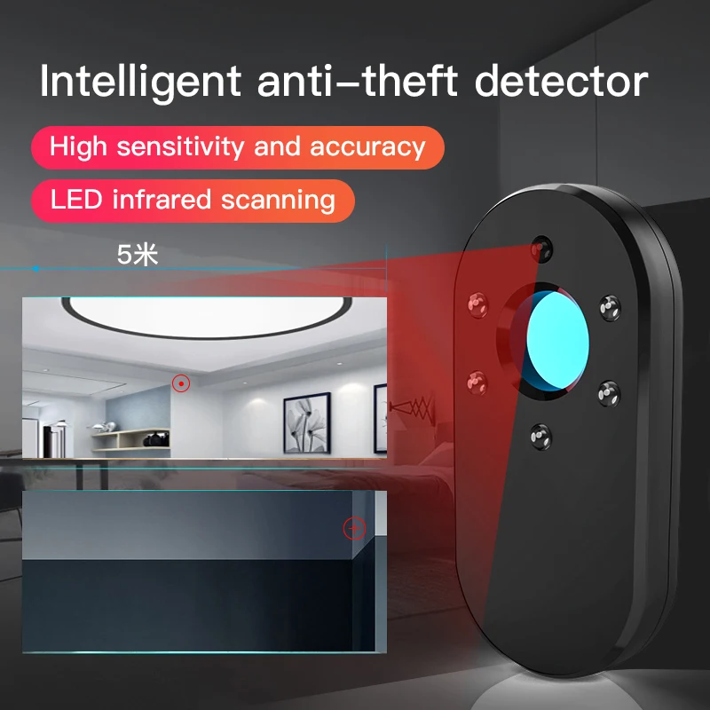 New Upgrade Anti Candid Hidden Camera Detector Anti-theft Alarm Hotel Pinhole Infrared Automatic Bug Scanner Device USB Charge