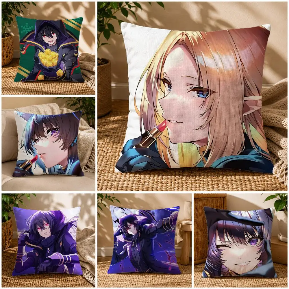 ANIME‑The Eminence in Shadow Cushion Cover Soft Short Plush Zippered Cushion Covers 40/45/50cm Square Decor for Sofa Home