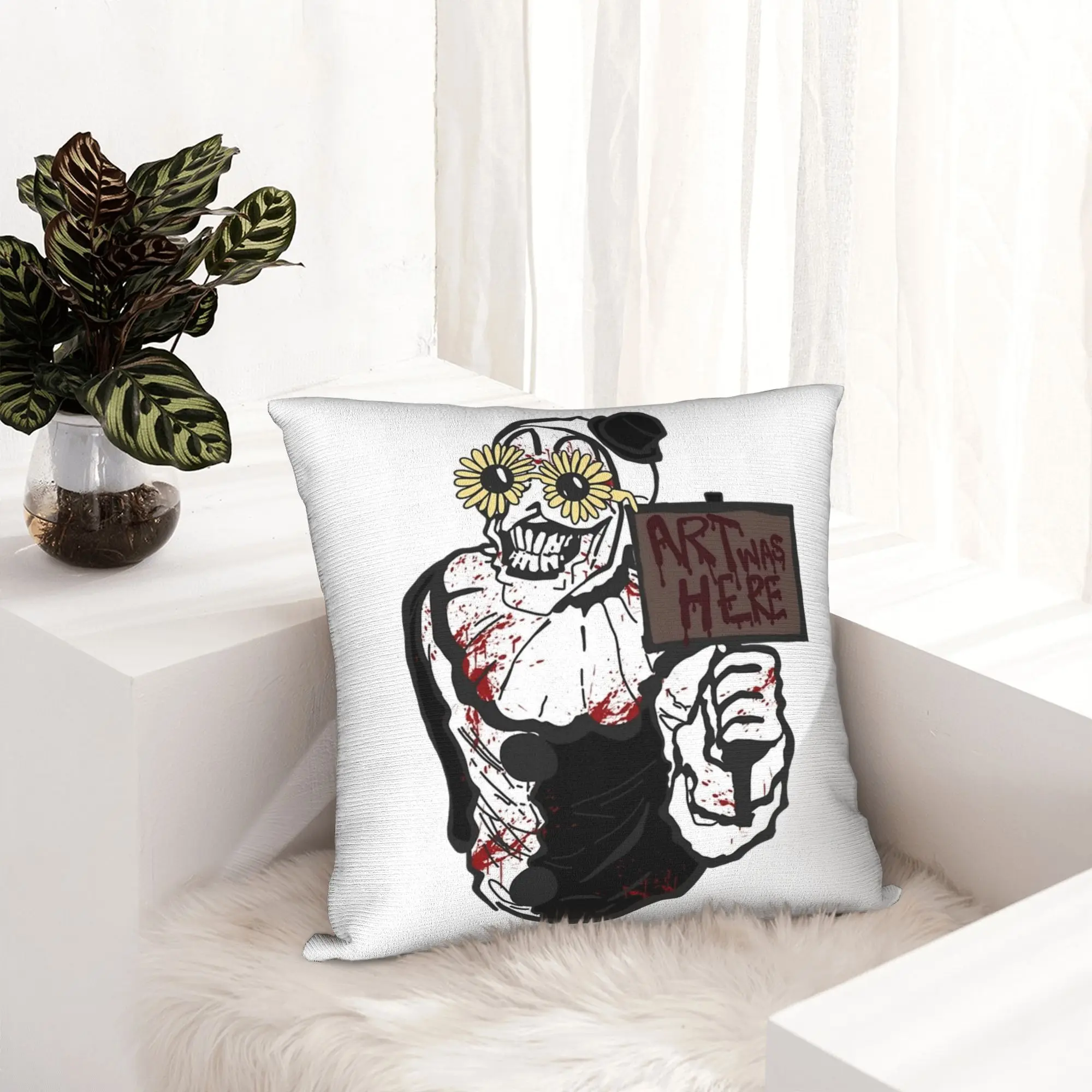 Terrifiers Art The Clown Pillowcase Double-sided Printing Cushion Cover Gift Halloween Pillow Case Cover Home Square