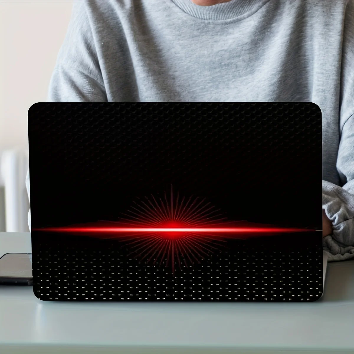 2-Piece Laptop Art Decal Tech Sense Pattern Case, Universal Netbook Skin Sticker Non-reusable Laptop Skin Sticker Decal