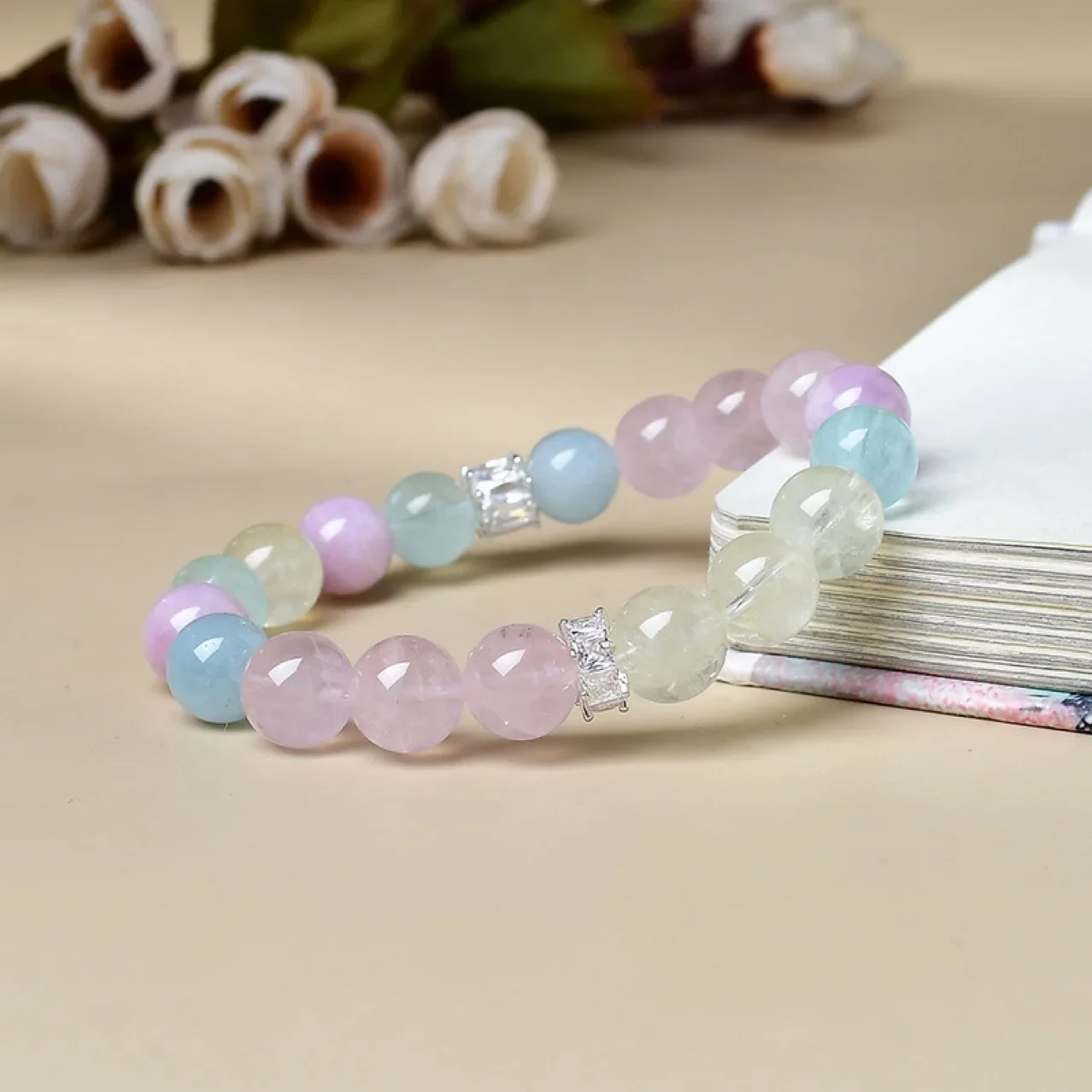 

Citrine Aquamarine White Crystal Bracelet Ladies Light Luxury Fashion Lucky Bracelet