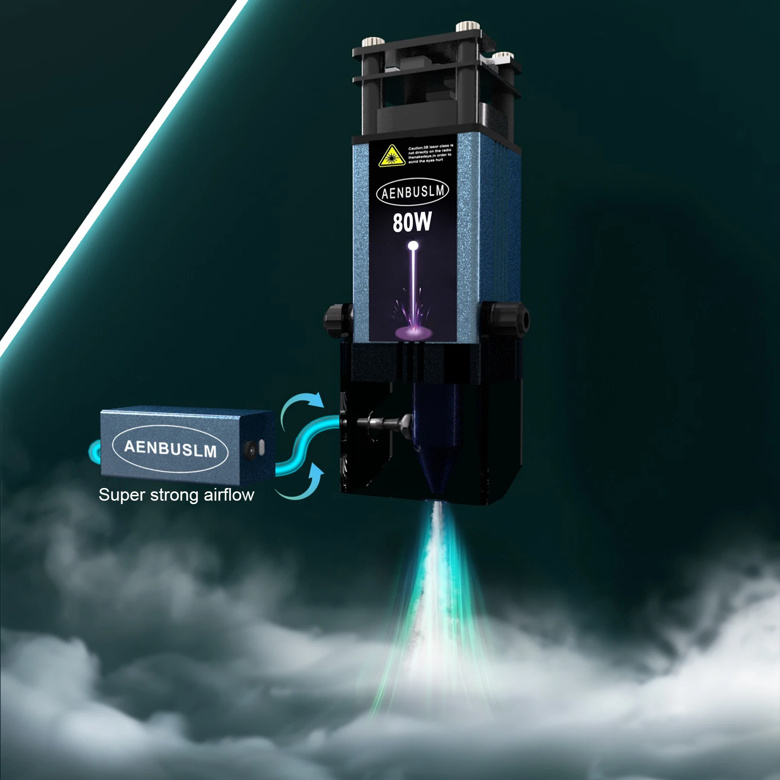 AENBUSLM 40W 80W Modulo di taglio laser 450mm Testa per incisione laser a luce blu con assistenza aerea Taglierina per la lavorazione del legno Incisione laser CNC