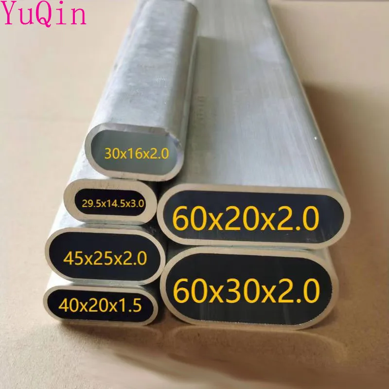 All-size Aluminum Oval Pipe aluminum Alloy Hollow Flat elliptical tube Frame DIY material