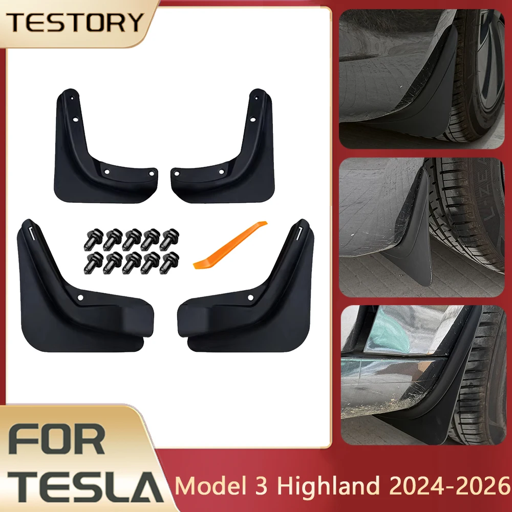 

For Tesla Model 3 Highland Accessories Mud Flaps Front Rear Wheel Fenders Splash Guards for Tesla Model 3 Highland 2024-2026