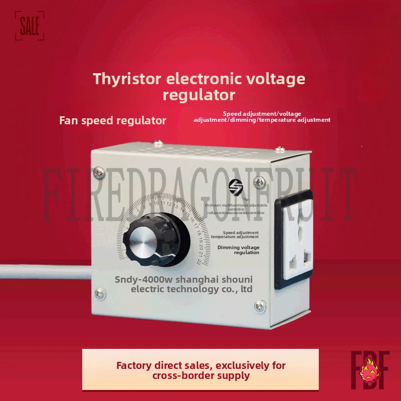 

4000W Power SCR Regulator Speed Controller Fan and Dimmer Light Adjustable Temperature Power Cord