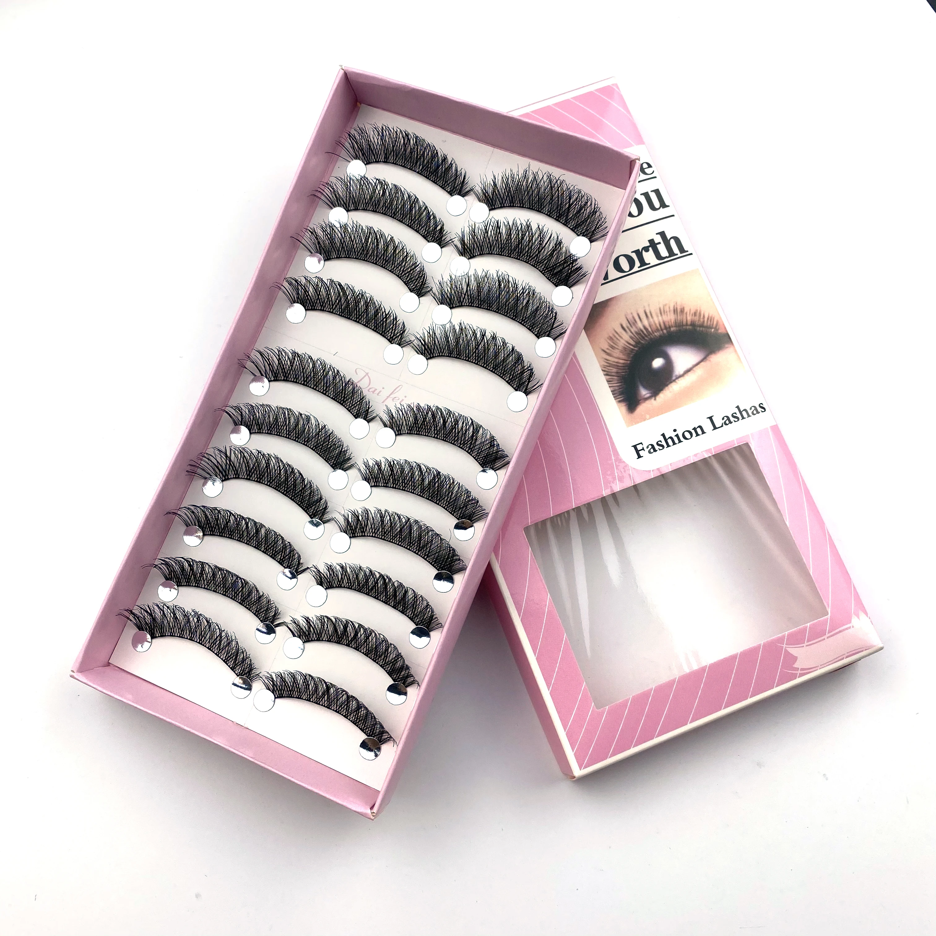 

50 Boxes False Eyelashes 3D Mink Lashes Natural Dramatic Volume Fake Lashes Makeup Eyelash Extension Silk Eyelashes