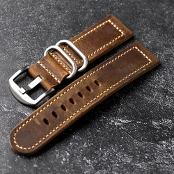 Vintage Crazy Horse Brown Watch Strap 20MM 22MM 24MM Soft and Thick Head Layer Cowhide Watchband