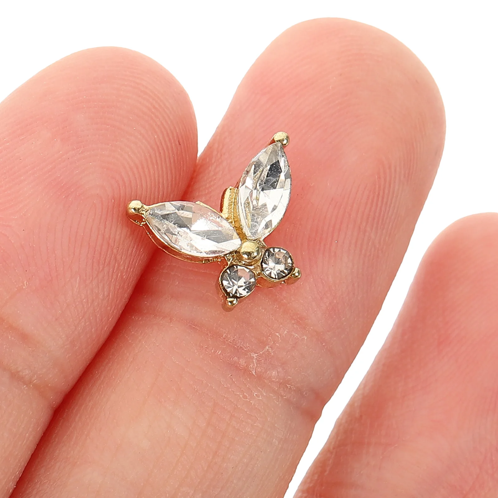 

20pcs Crystal Butterfly Nail Charms Decorations Gems Manicure Art Ornaments Diy Elegant Fashion Design Women Girls Party Prom