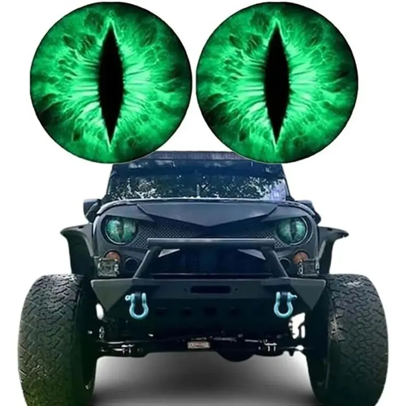 2PCS/Pair 3D Headlight Decal-Beast Eyes Headlight Decals, Beast Eyes Headlight Decals for Jeep, 1 Pair Headlight Decals Car