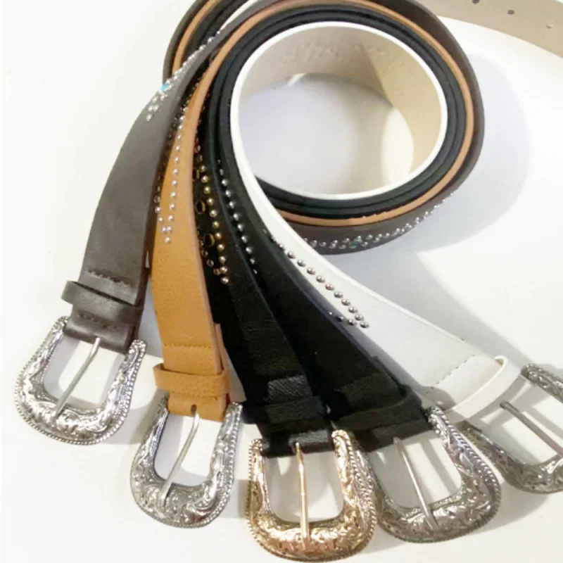 Trendy New Vintage Inlaid Gemstone Belt for Women Punk style personalityy2kHot Girl's Versatile Decorative Belt