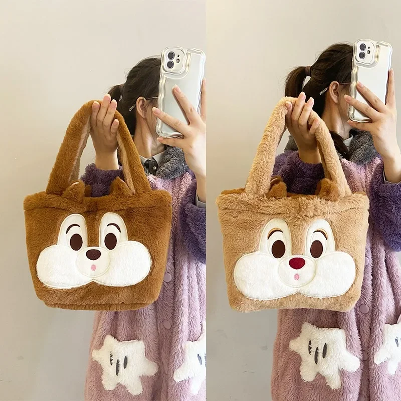 Disney-Sac à main double face Harvey Bear Winnie Tiggo pour fille, sac en peluche de grande capacité, cadeau d'anniversaire, jouet initié simple