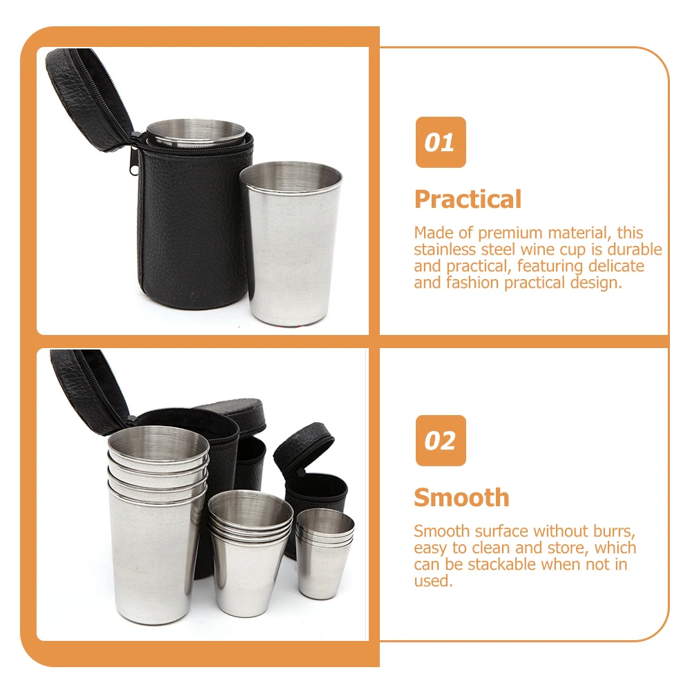 

1 комплект, 1 комплект, чашки для вина из нержавеющей стали, штабелируемые чашки для напитков для виски, текилы, водки, пикника, бара, кемпинга, семьи на открытом воздухе