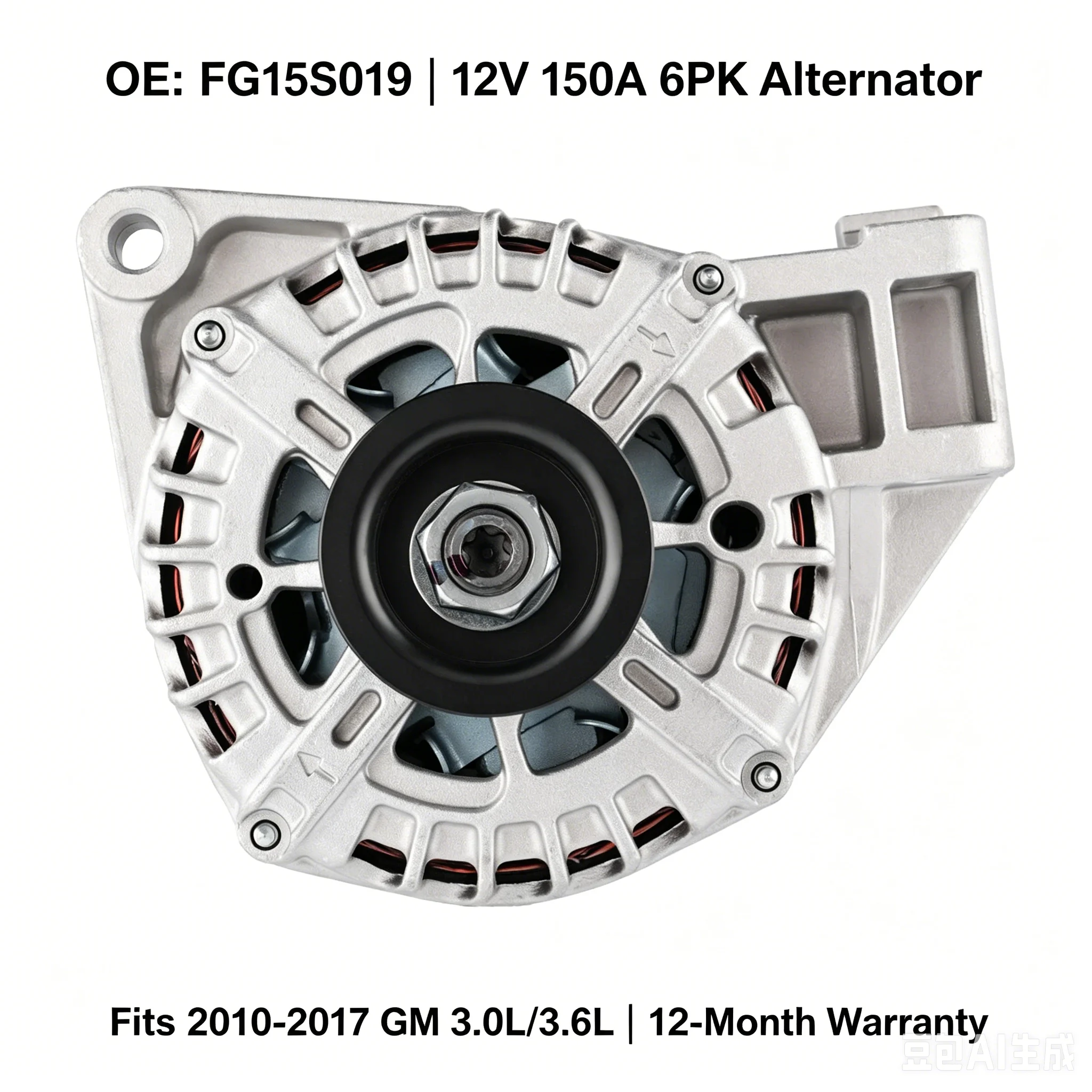 

12V 150A 6PK Alternator FG15S019 13502585 13586975 Fit 2010-2017 Buick Cadillac Chevrolet 3.0L 3.6L