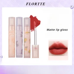 FLORTTE First Kiss Cream Lip Cream Matte Lip Mud Velvet Lip Glaze Mist Face Lipstick Makeup