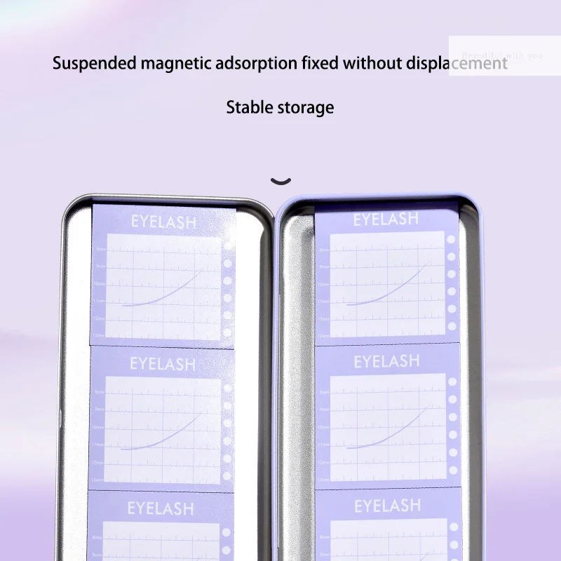 Jednowarstwowe pudełko do przedłużania rzęs Pudełko do przechowywania palet do indywidualnych zawieszanych arkuszy magnetycznych Pudełko do ochrony rzęs