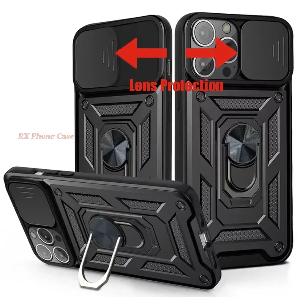 Coque pour iPhone 18 Pro Max 16 15 14 13 Pro Max 12 11 Pro 17 Pro Max 16 15 14 13 12 avec protection coulissante pour appareil photo et anneau de protection 360°