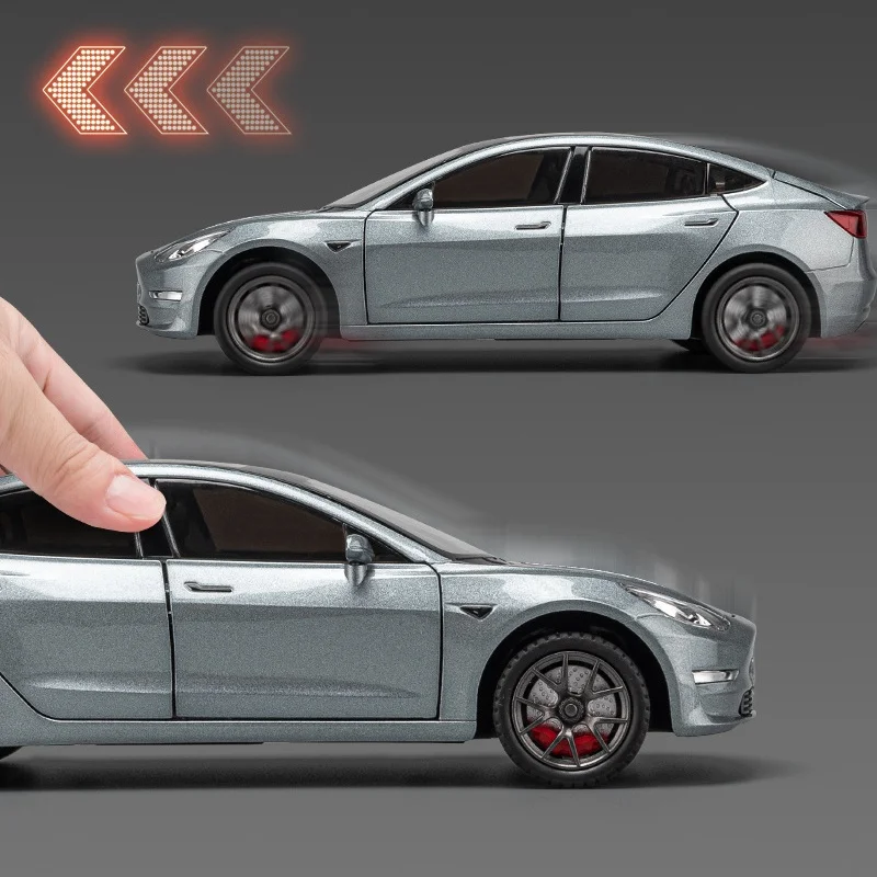 1:24 modèle 3 voyage RV remorque alliage modèle voiture jouet moulé sous pression métal coulée son et lumière voiture jouets pour enfants véhicule