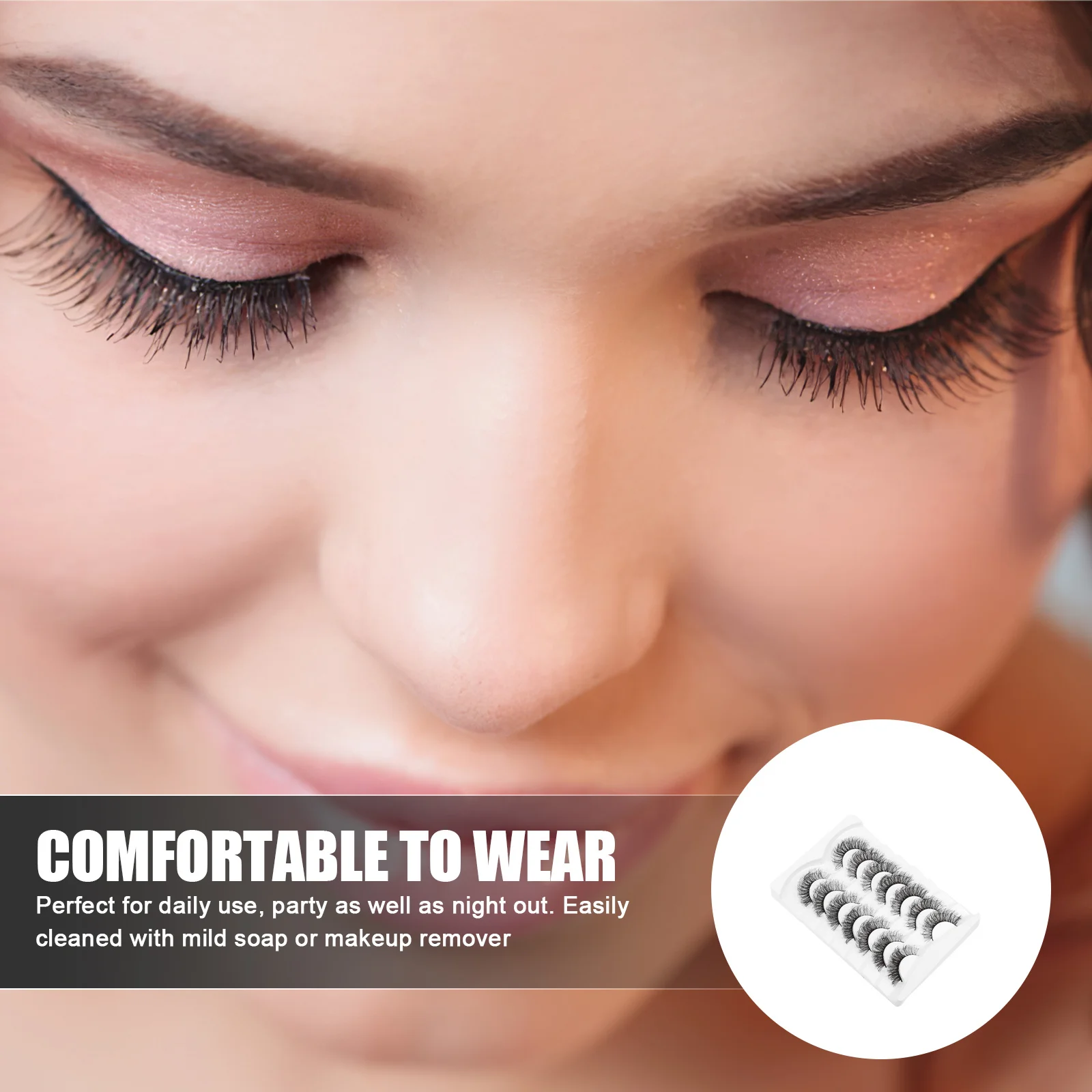 

1 Box 3D Fake Eyelashes Extensions Artificial Lashes Natural Look Lightweight Women Makeup False Lashes for Daily Party Night