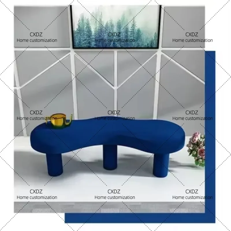 XXBedroom flannel shoe changing stool living room special-shaped creative bench
