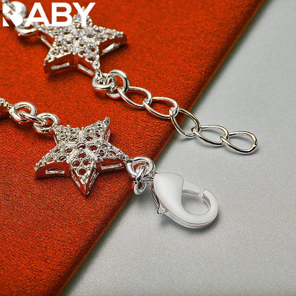 URBABY 925 فضة تصميم ستار أساور للنساء الرجال الإبداع الهدايا الشارع كل مباراة الحفلات والملابس اليومية