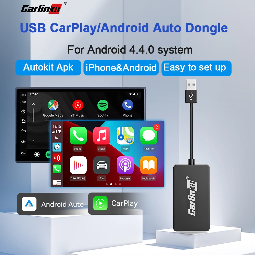 2024 CarlinKit Android Auto Dongle Wired&Wireless CarPlay Ai Box Mirrorlink For Aftermarket Android System Car Multimedia Player