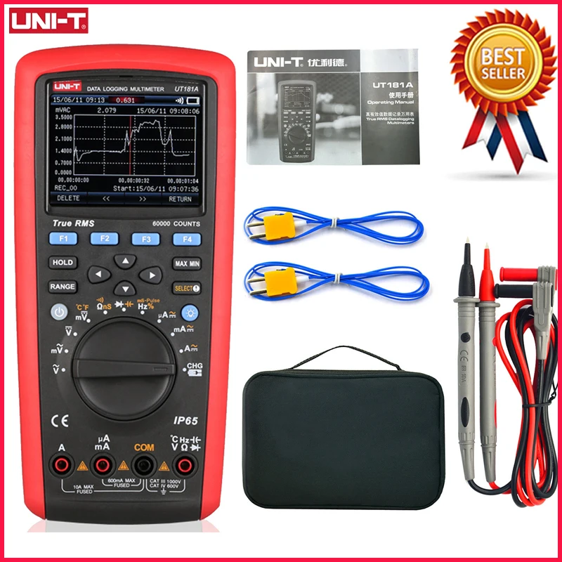 UNI-T UT181A True RMS Data Recording Digital Multimeter Trend Capture Low-pass Filtering nS Conductivity Temperature Measurement