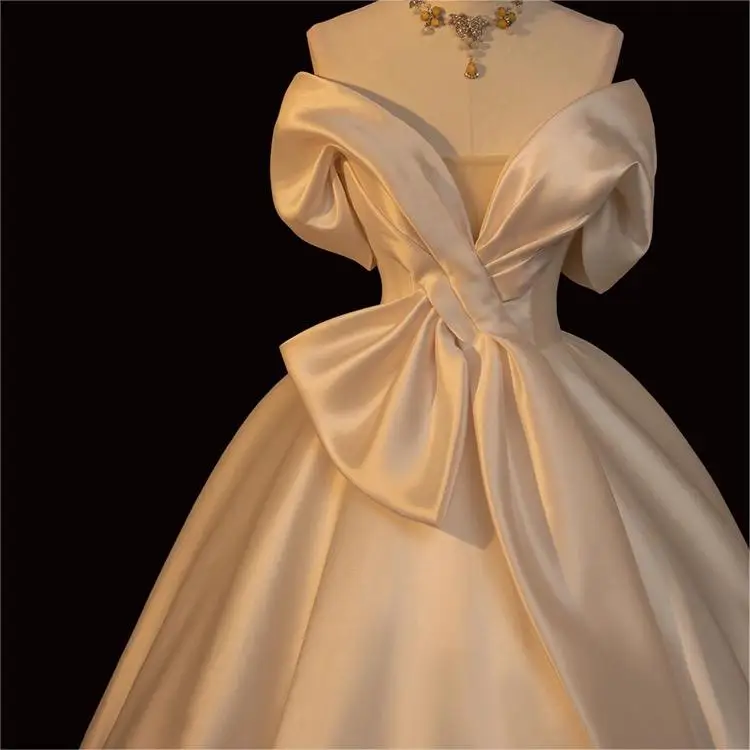 2023 Summer Princess Modern Off The Shoulder Elegant Wedding Dress Soft Satin Chiffon Advanced Gorgeous Ball Gown Vestidodenovia