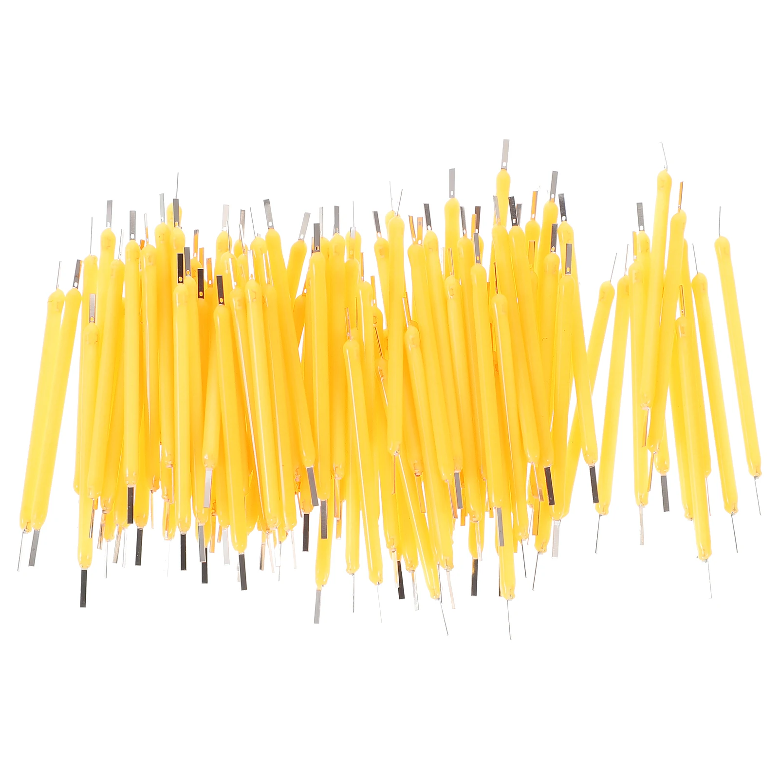 100pcs LED Filament Lamp Parts 3V 38mm 120mA Warm Light 2700K Hard Bulb Accessories for Lighting Fixtures Replacement