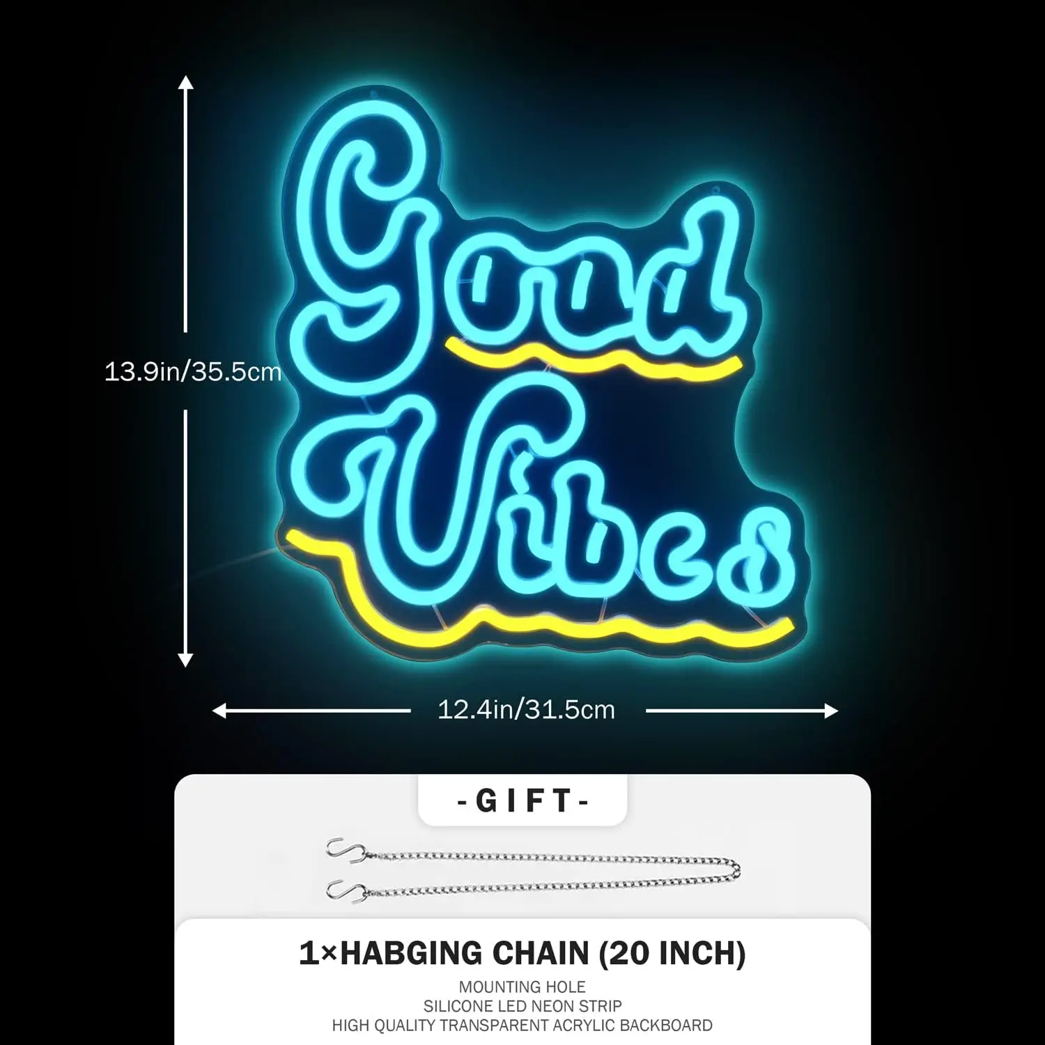 

Good Vibes Neon Sign LED Light Signs Wall Decor Bedroom Wall Game Room Bar Party Boy Girl Decor Gift Club Fashion Cloth STUDIO