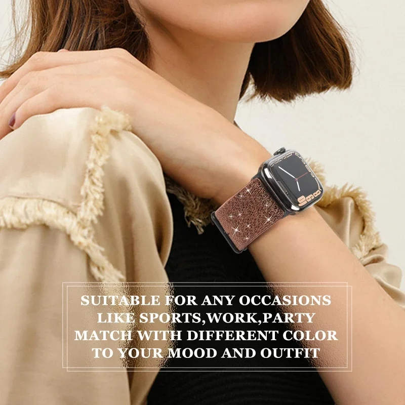 حزام نايلون لساعة أبل 41 مللي متر 40 مللي متر 44 مللي متر 45 مللي متر 49 مللي متر 42 مللي متر 46 مللي متر مطاطا ليوبارد سوار iWatch سلسلة 10 9 8 7 se 6 5 Ultra