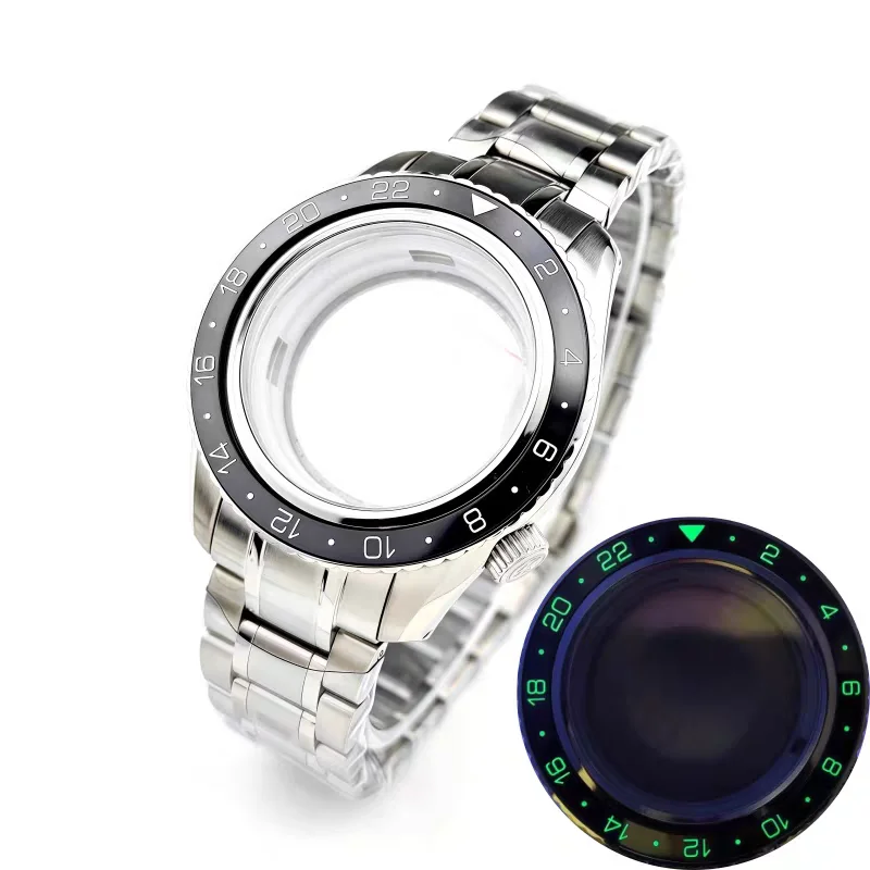 44mm NH35 watch case, NH34 watch case, mechanical watch case, GS watch case, diving watch luminous bezel case for Seiko mod