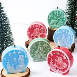 DIY Christmas Crystal Ball Silicone Mold Round Scented Candle Mould Embossed Christmas Tree Snowman Elk Holiday Decor Craft Gift