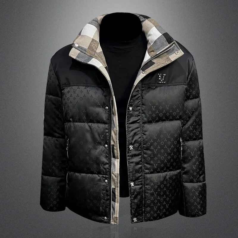 

Утепленная хлопковая куртка-обманка для мужчин, зимняя новинка, молодежная повседневная модель с воротником-стойкой на молнии