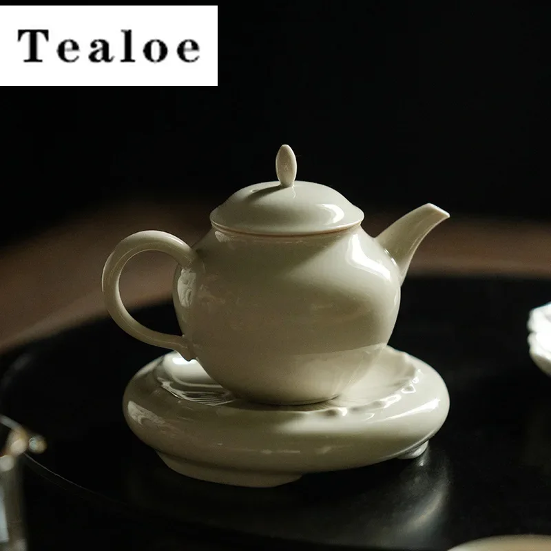 الرجعية العشب الخشب رمادي ترايبوديا إبريق شاي سيراميك غطاء حامل إطار غطاء فاخر Zisha وعاء غطاء الرف درينكوير لوازم الحلي #3