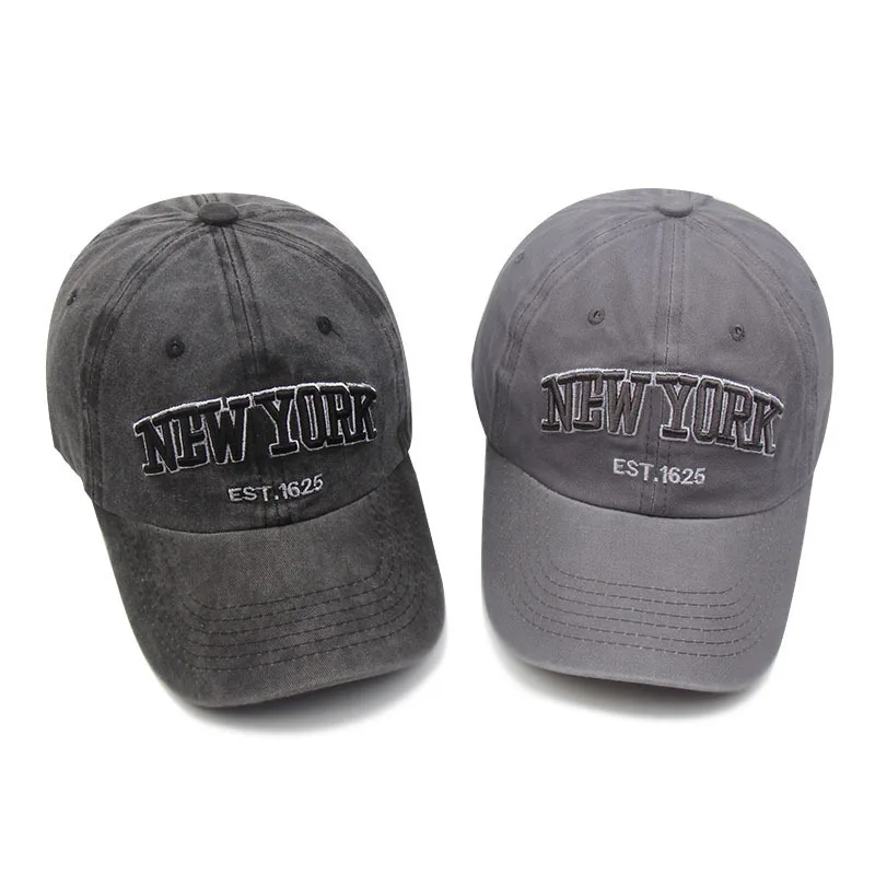 Hat Men's Washed Versatile Cap Embroidered Retro Baseball Cap Summer New Sun Cap