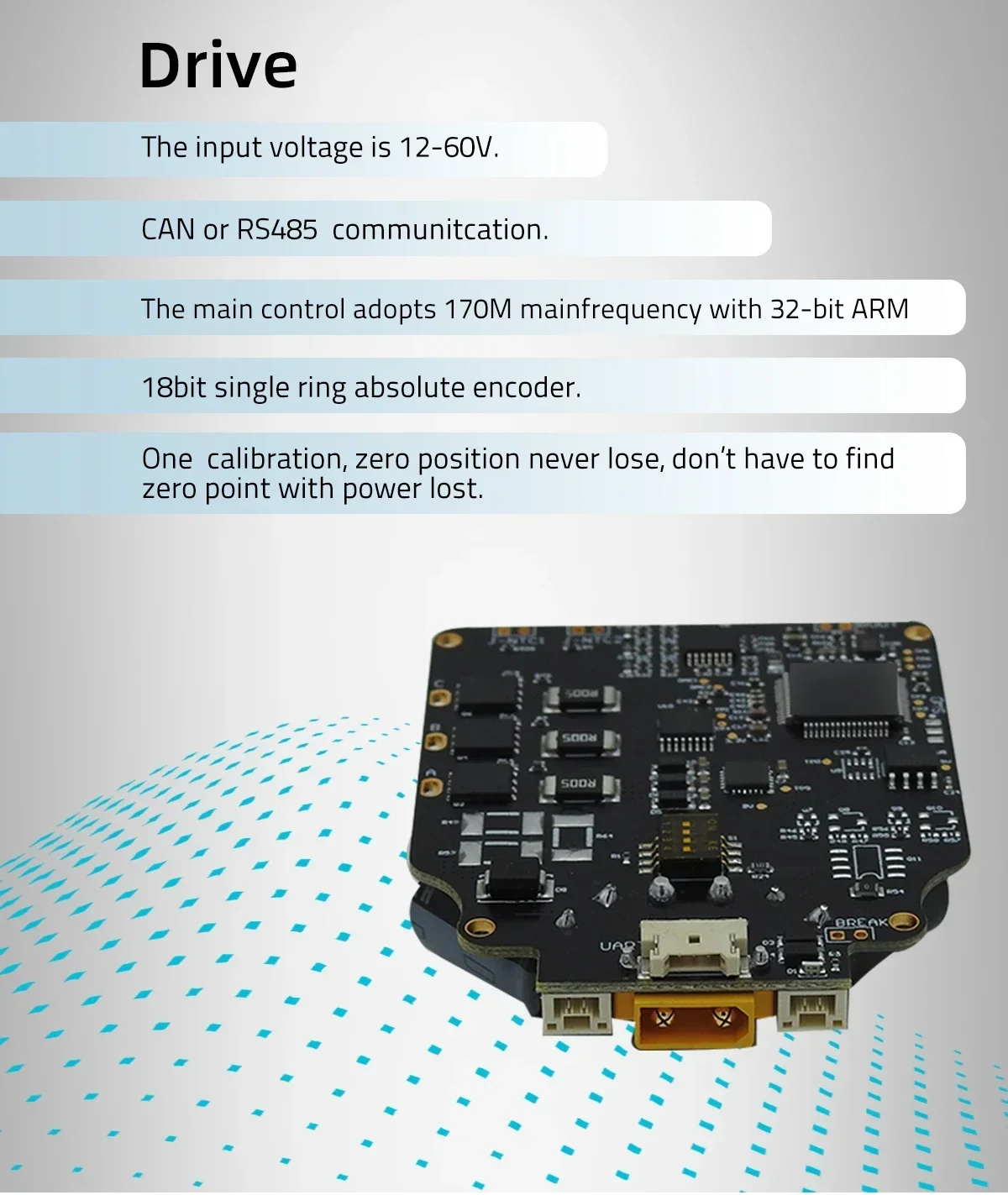 محرك ذراع الروبوت Bldc Electr Exoskeleton Dc بدون فرش مع سائق التشفير