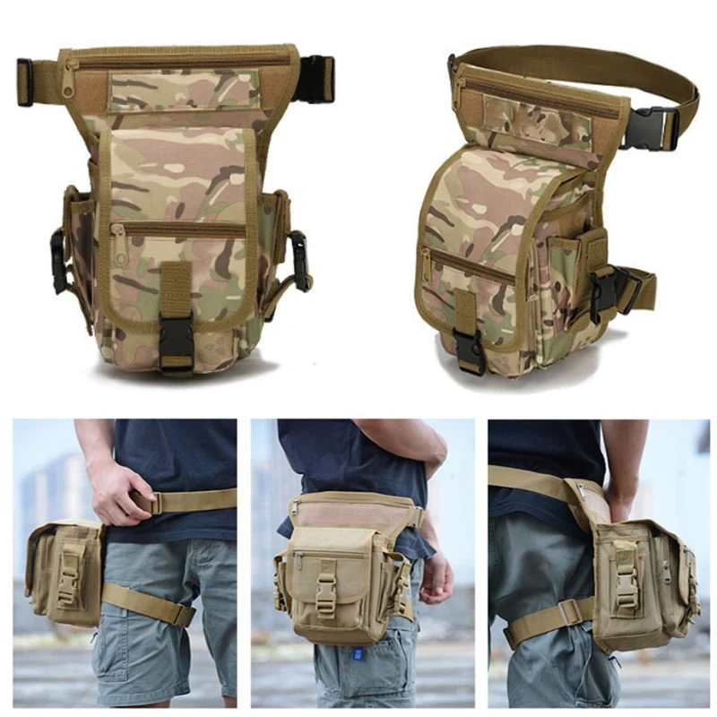 Drop Leg Sports Travel Bag Men's Tactical Waist Fanny Pack Hiking Camping Oxford Belt Thigh Bag