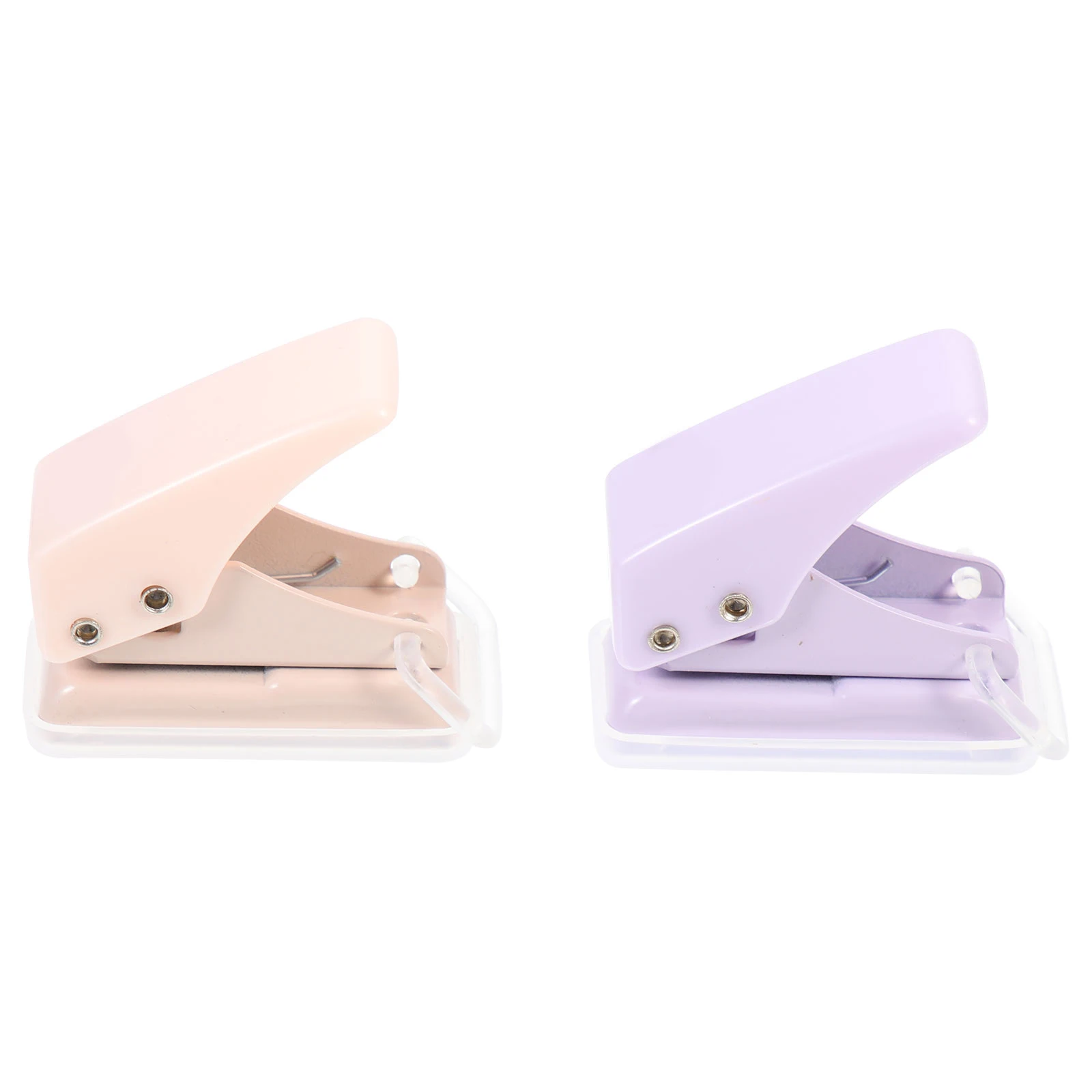 

2pcs Mini Hole Punch Portable Paper Craft Tool Office School Supplies Plastic Iron Material Manual Leaf Puncher