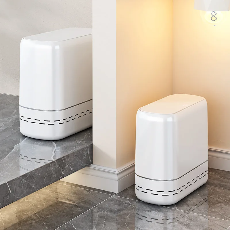 سلة مهملات التماس للحمام مع غطاء، دلو تخزين سميك، غرفة المعيشة في المطبخ، سعة كبيرة، ورق بلاستيكي فاخر خفيف