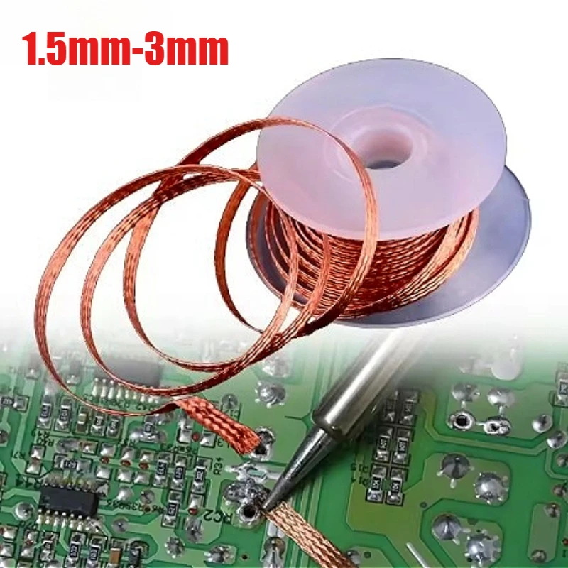 

1.5M/roll Desoldering Braid Welding Solder Remover Wick Wire Lead Cord Flux Repair Tool
