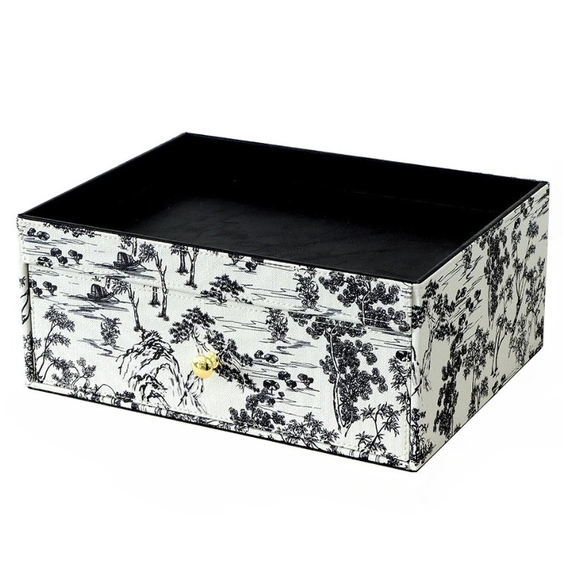 صندوق مجوهرات جلدي بساطتها الحديثة صناديق تخزين الخاتم القلائد الفاخرة الكبيرة عرض حالة المجوهرات المنظم عرض هدية #6