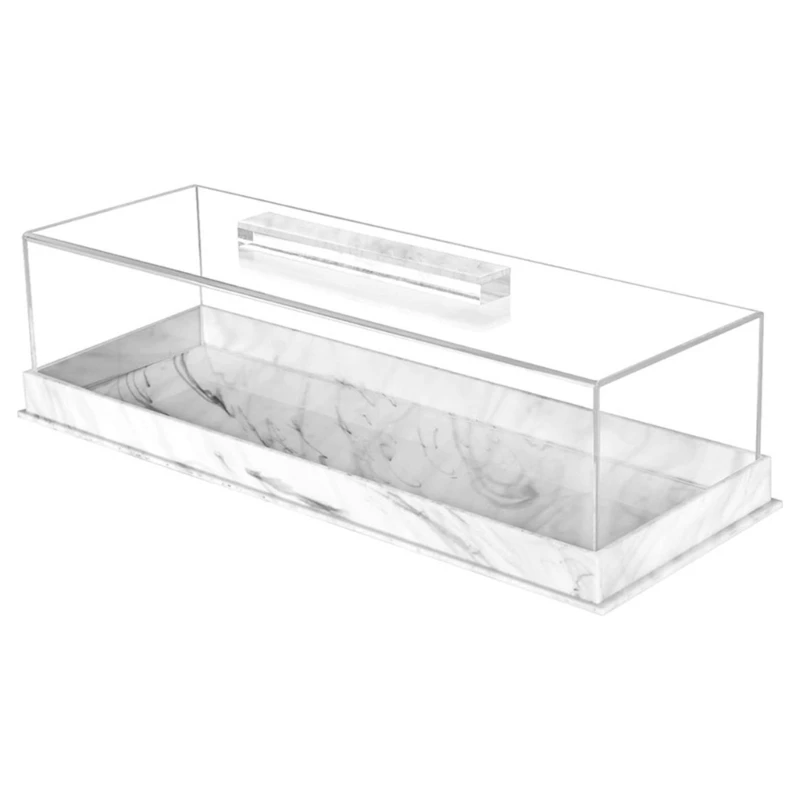 Acrylic Rectangular Cake Display Container Fashion Cake Tray with Cover