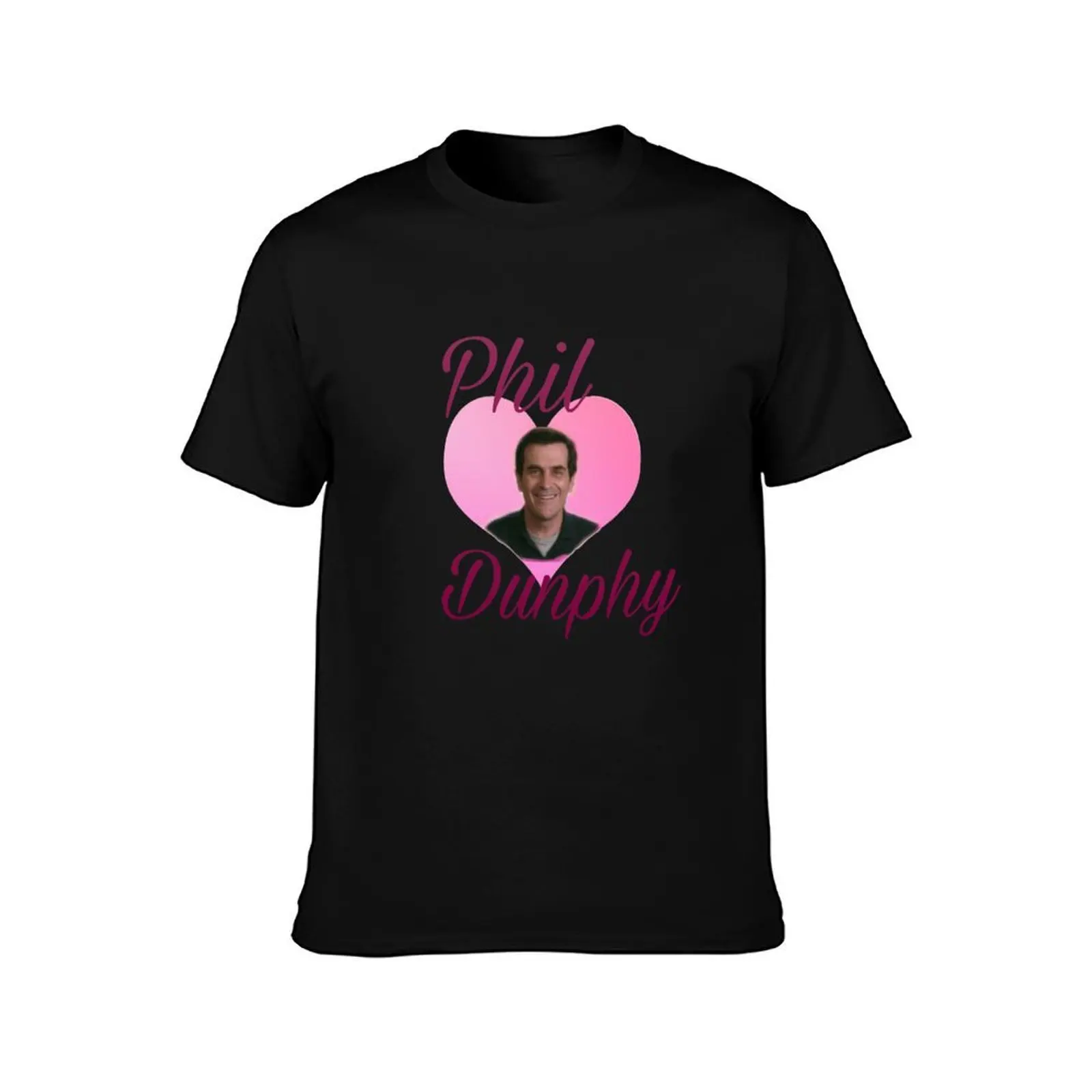 Modern Family: Phil Dunphy heart meme T-Shirt, Summer Casual Cotton Tee, Oversized Streetwear Tops, Vintage Graphic Print