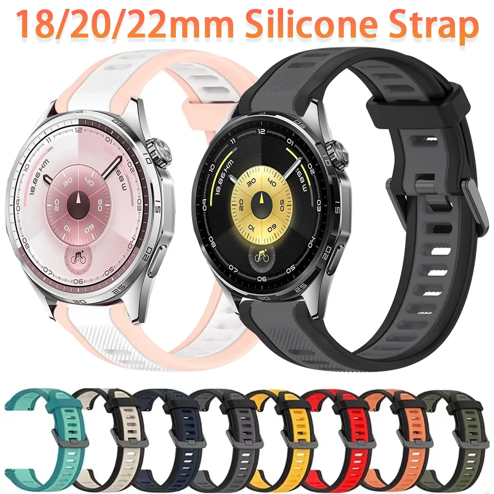 18/20/22mm Silikonarmband für Huawei Watch GT6 Pro GT6 5 GT5-4 46mm 41mm GT5 Pro 42mm Amazfit Balance 2 Active 2 Bip 6 5 Correa