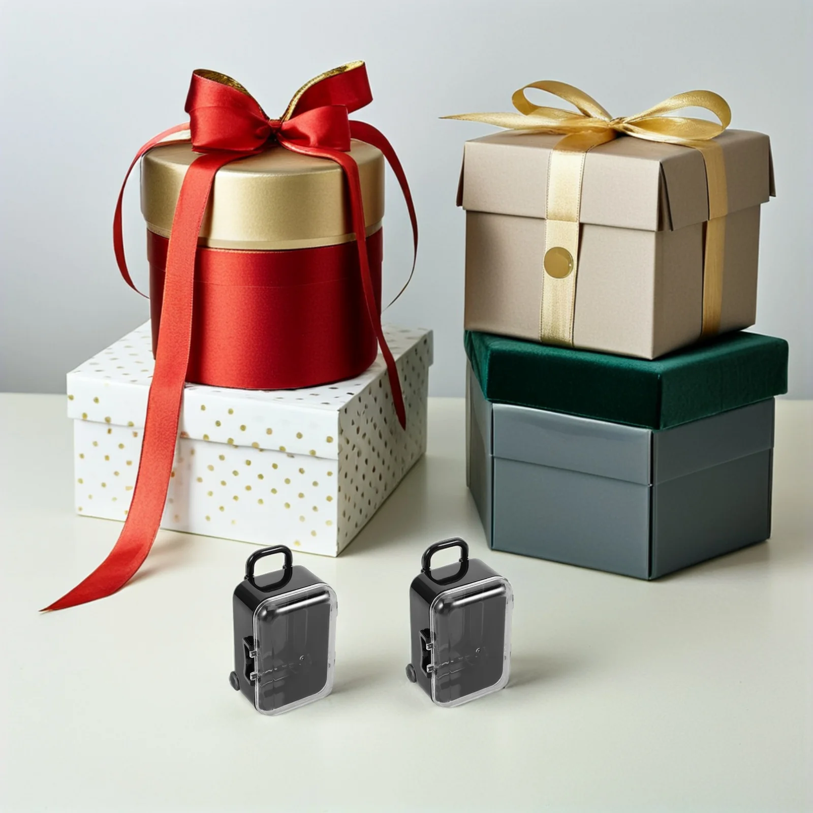 

12Pcs Mini Suitcase Candy Box Set Transparent Plastic Storage Organizer for Party Favors Wedding Gifts Birthday Snacks